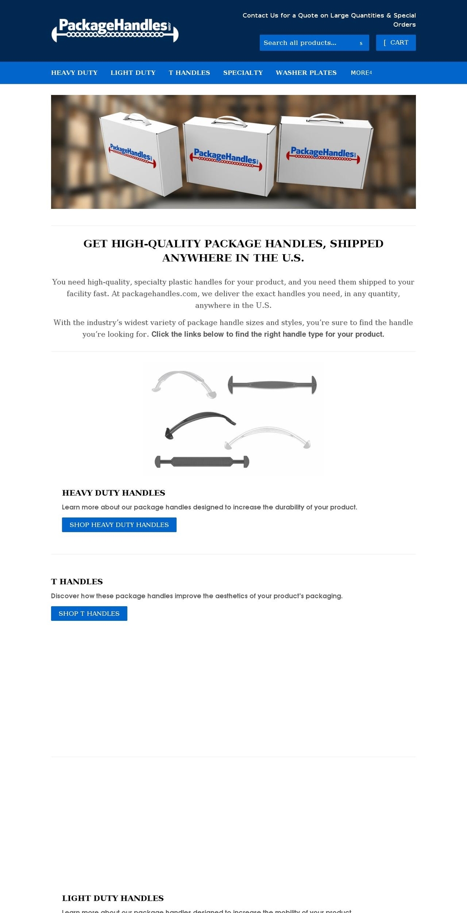packagehandles.com shopify website screenshot