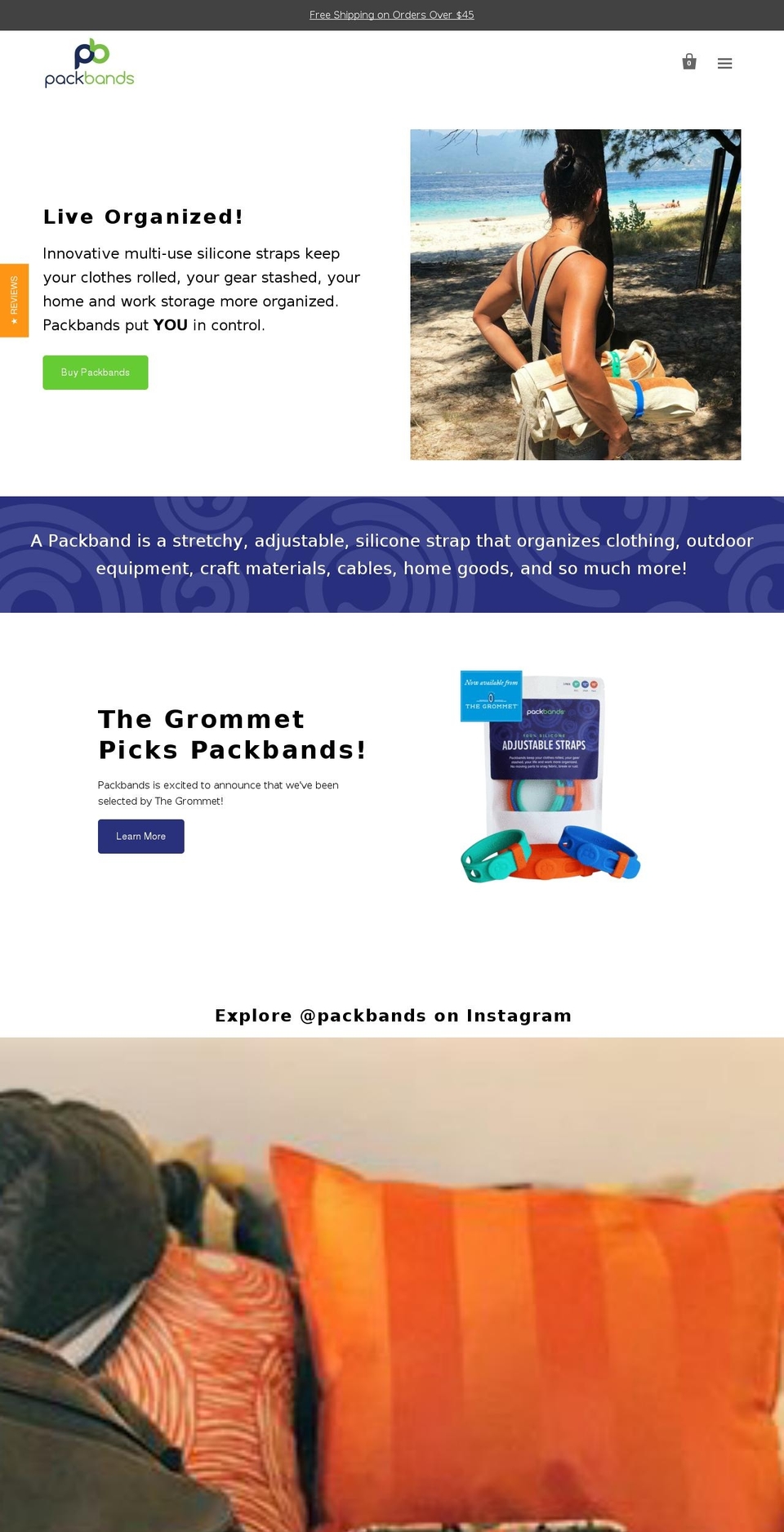 packbands.com shopify website screenshot