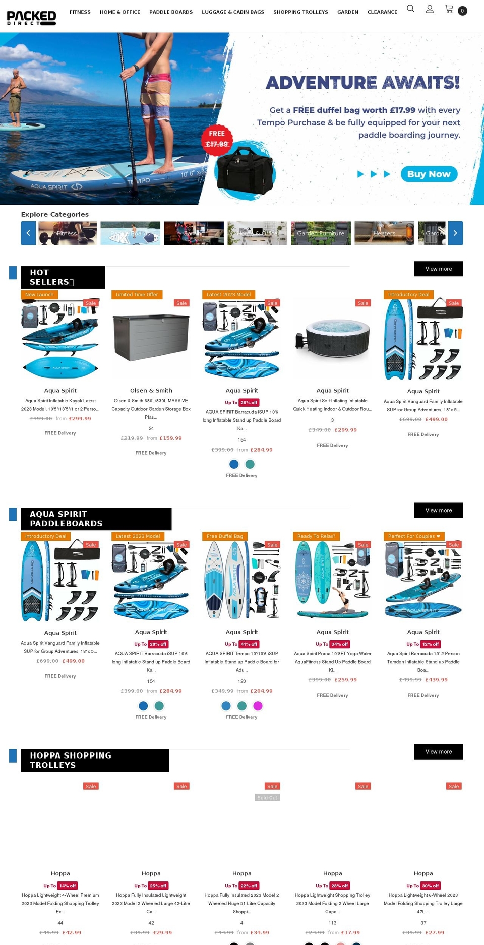 packeddirect.com shopify website screenshot