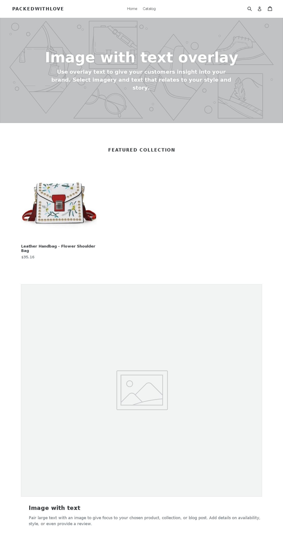 packedwithlove.net shopify website screenshot