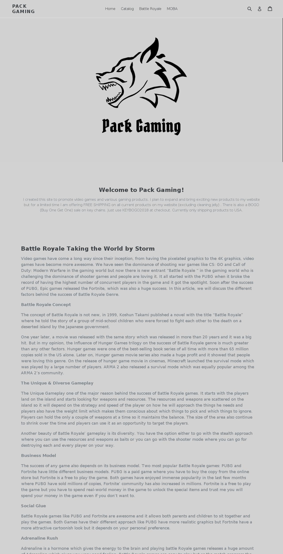 packgaming.com — Shopify storefront screenshot