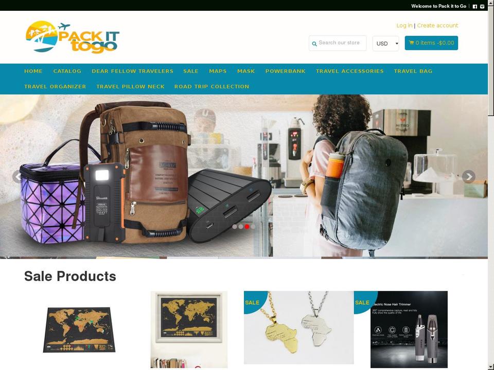 EcomClub Shopify theme site example packittogo.com