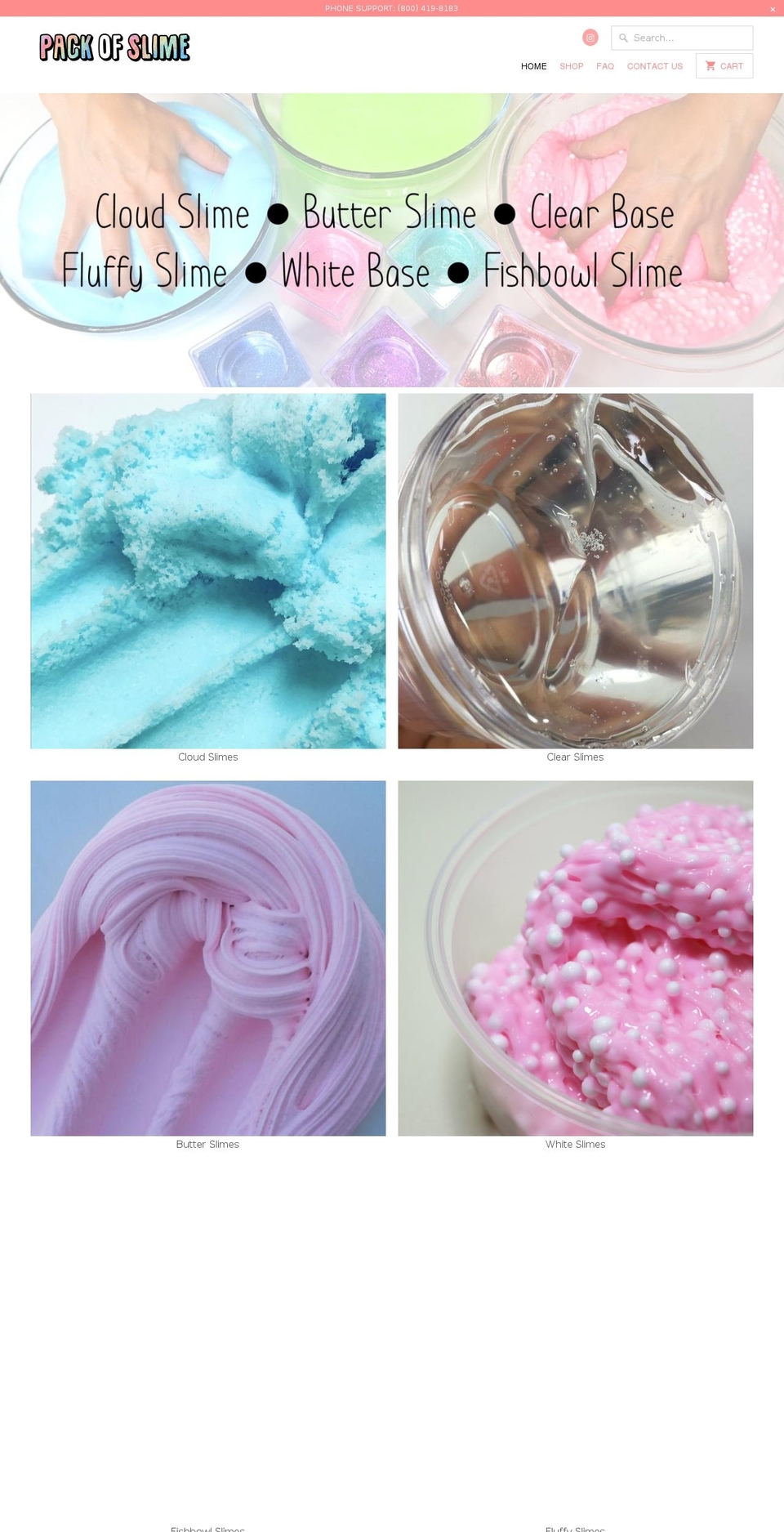 packofslime.com shopify website screenshot