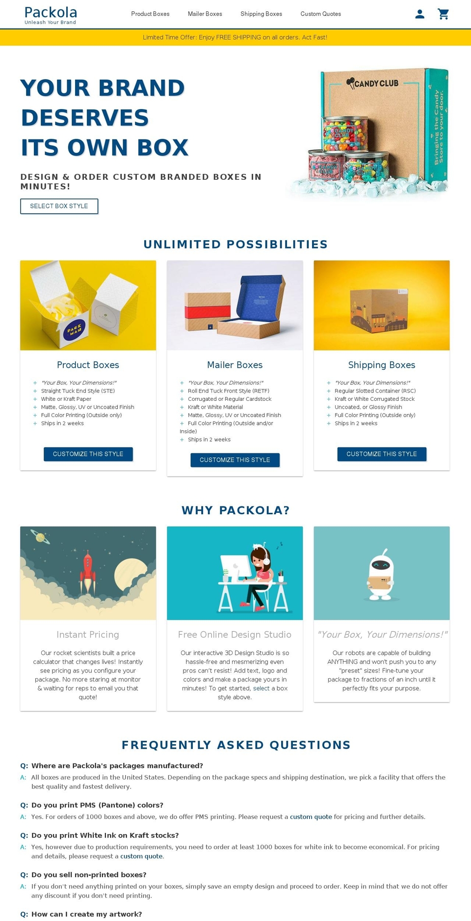 packola.com — Shopify storefront screenshot