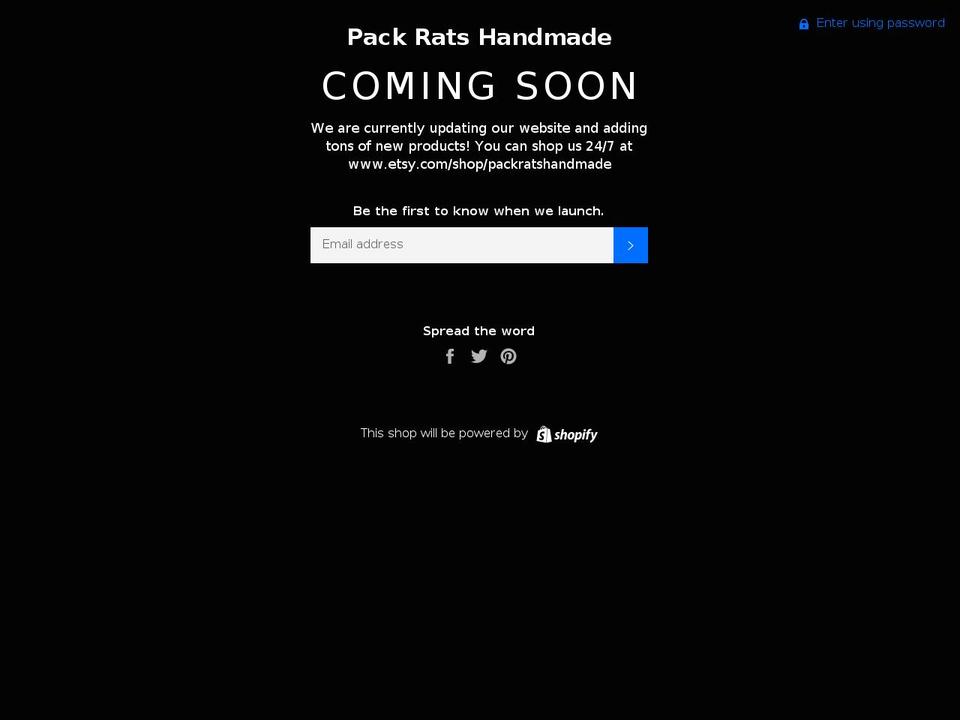 packratshandmade.com — Shopify storefront screenshot