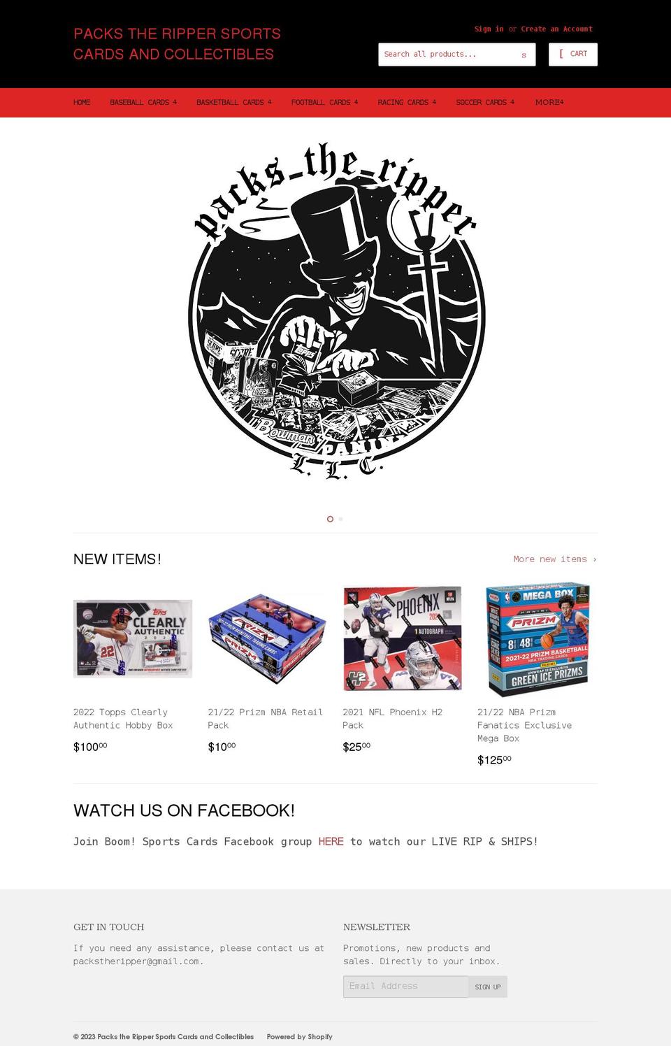 packstheripper.com shopify website screenshot