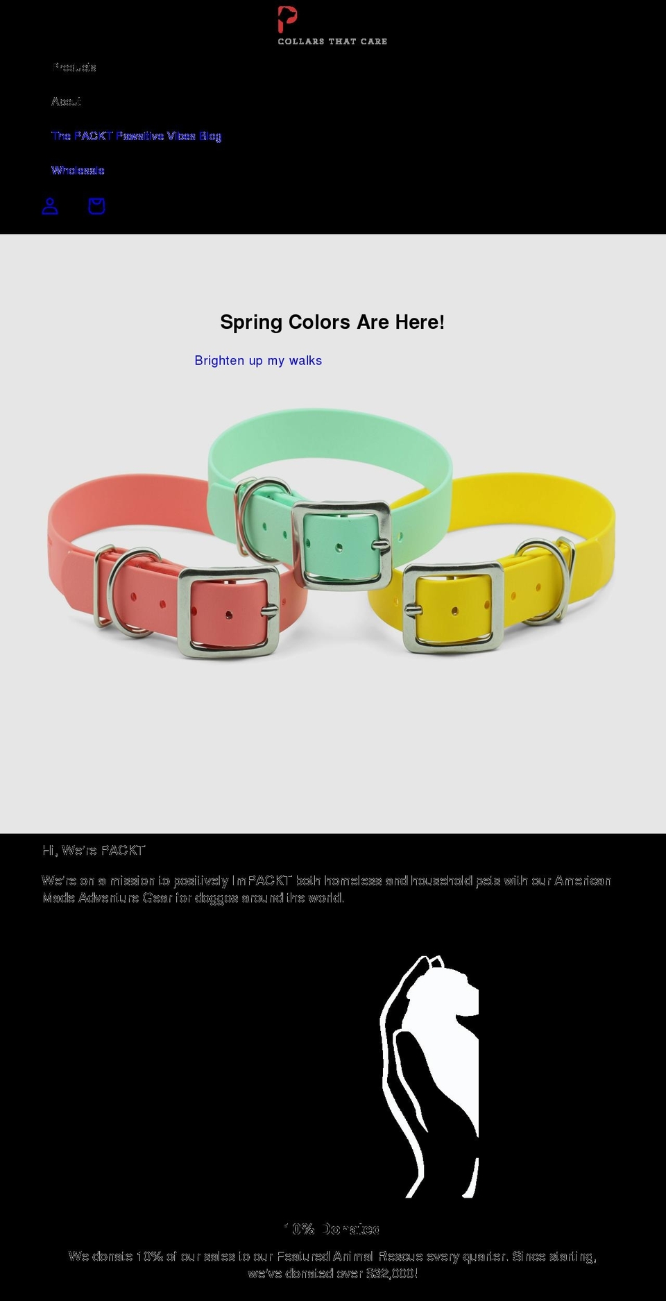 packtdogs.com shopify website screenshot