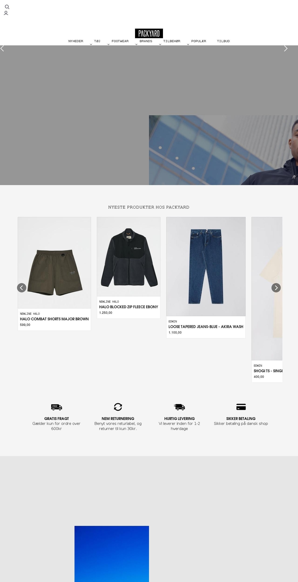 packyard.dk shopify website screenshot