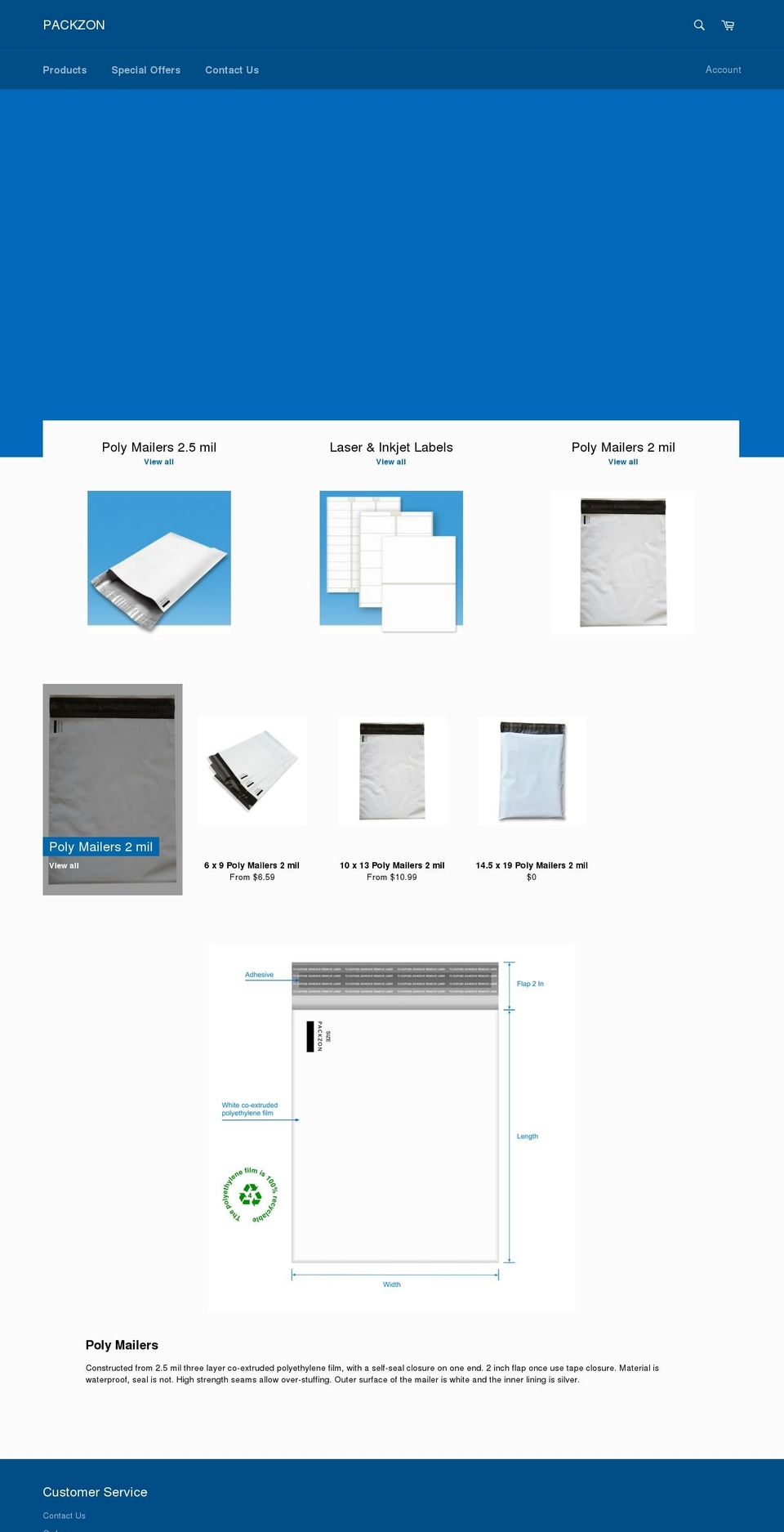 packzon.com shopify website screenshot