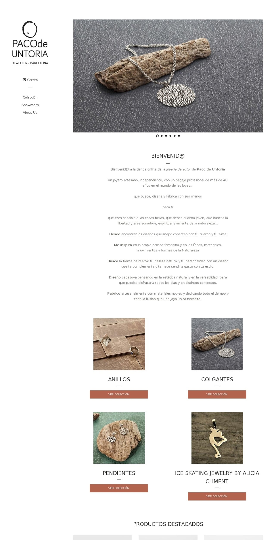 pacodeuntoria.com shopify website screenshot