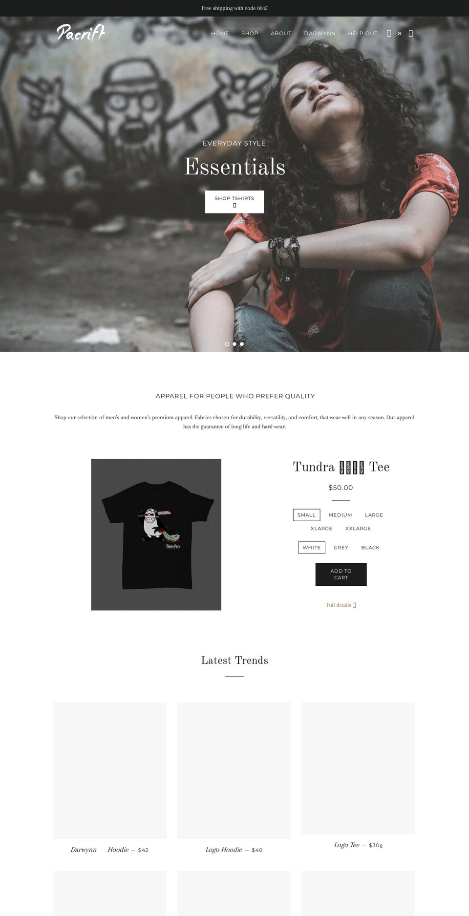 pacrift.com — Shopify storefront screenshot