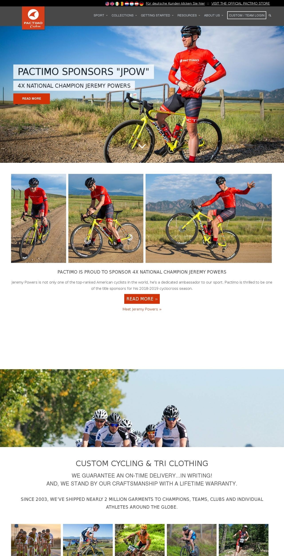 pactimo-custom.com shopify website screenshot