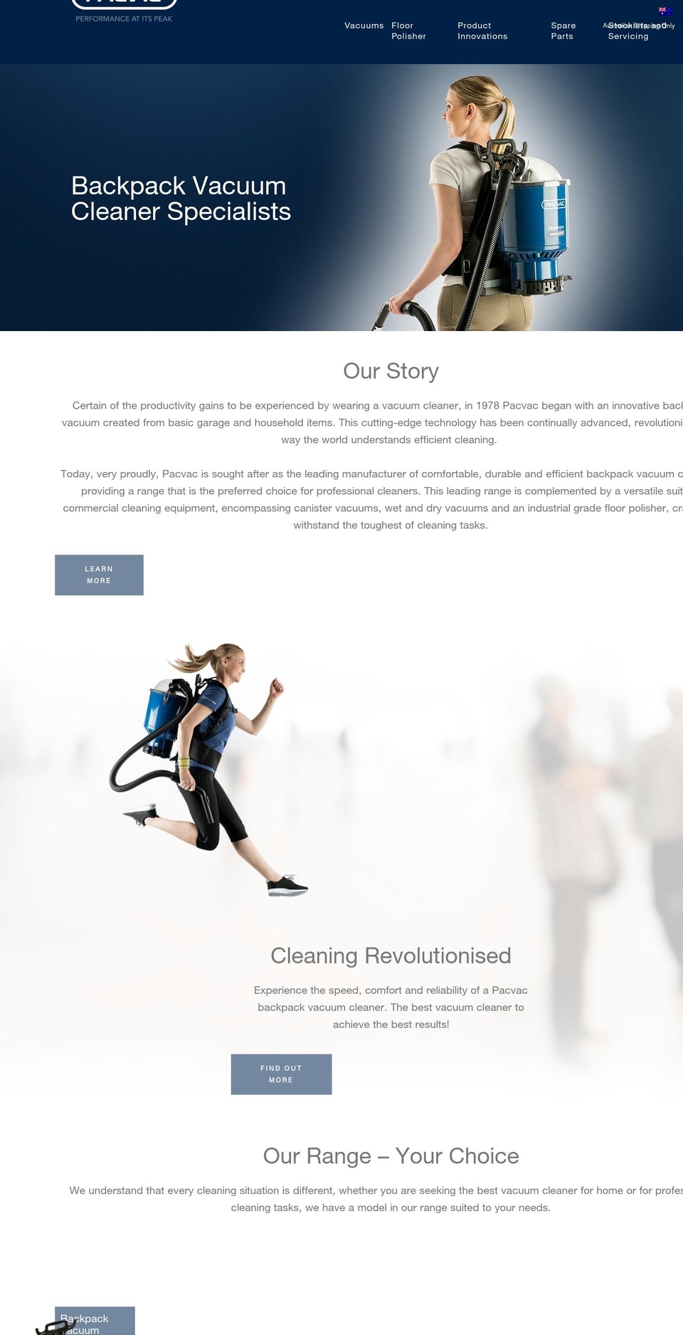 pacvac.com.au shopify website screenshot