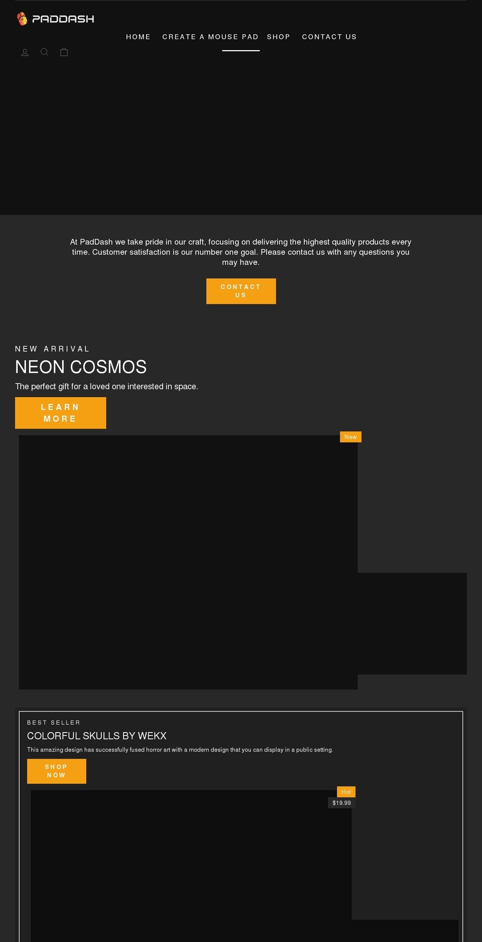 paddash.com shopify website screenshot