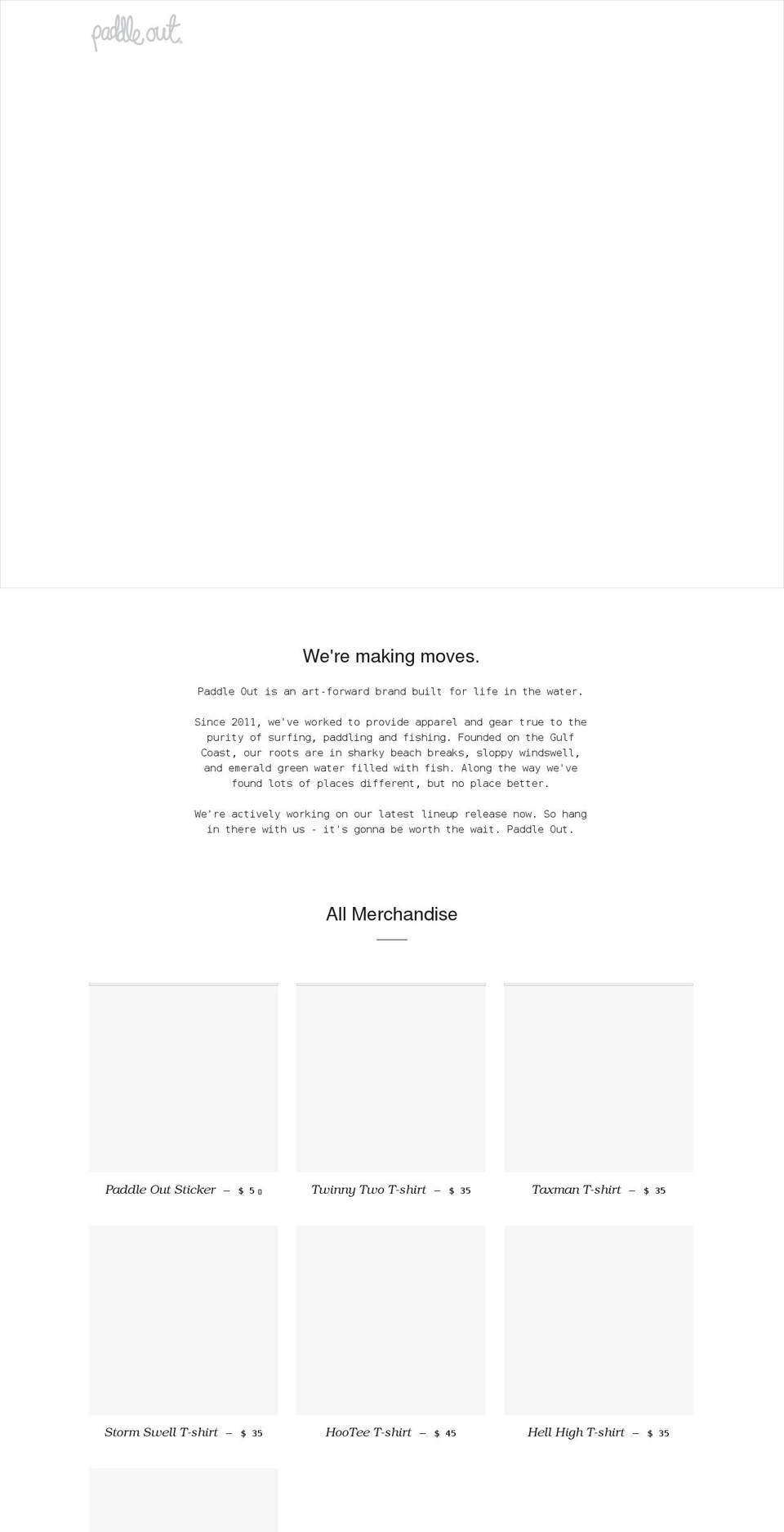 paddle-out.myshopify.com shopify website screenshot