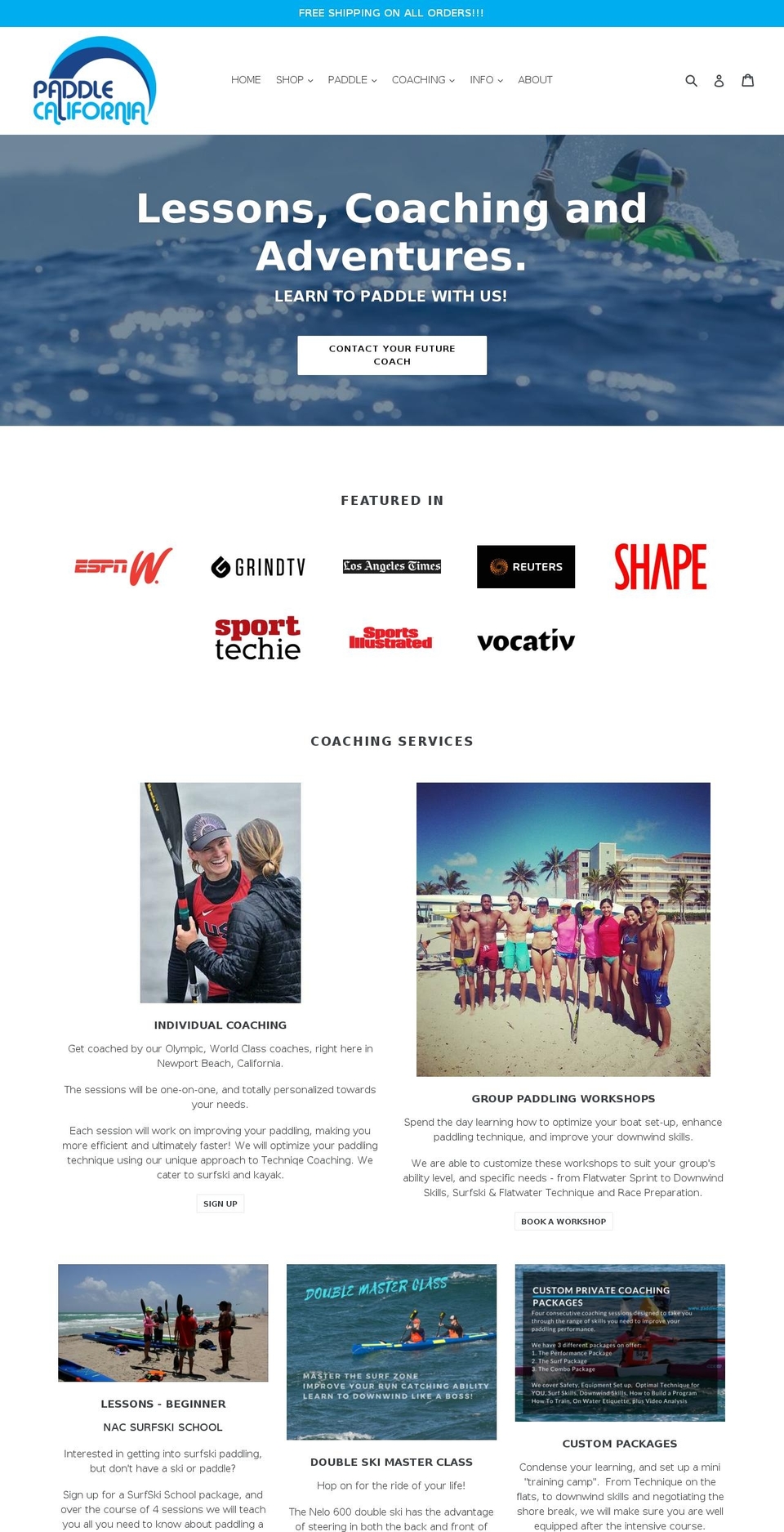 paddlecal.com — Shopify storefront screenshot