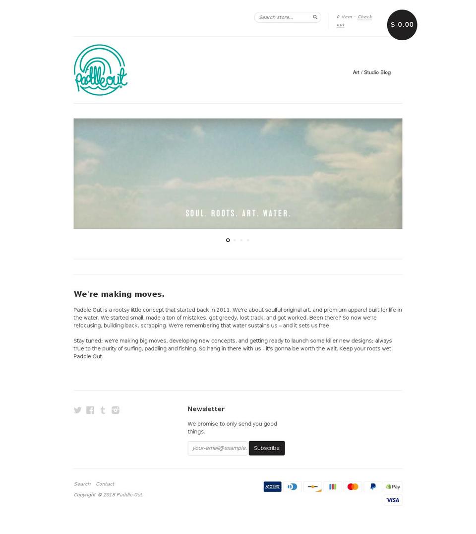 paddleoutshop.com — Shopify storefront screenshot