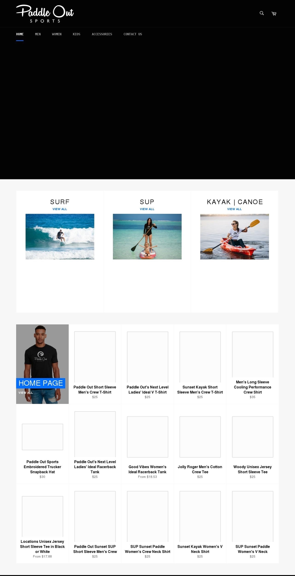 paddleoutsports.com shopify website screenshot