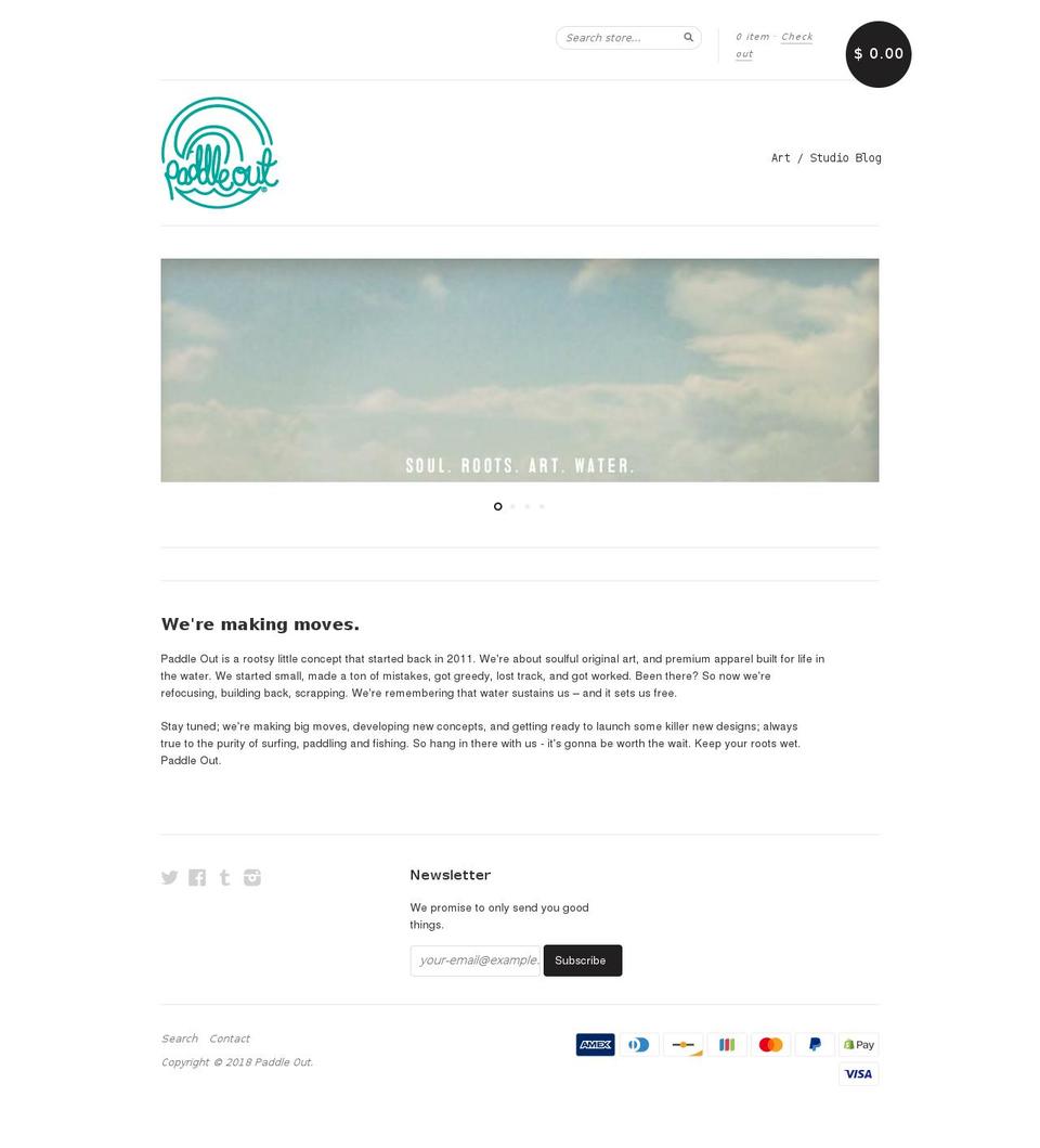 paddleoutsurfshop.com — Shopify storefront screenshot