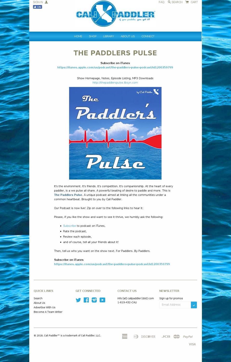 Solo-CaliPaddler Shopify theme site example paddlerspulse.com