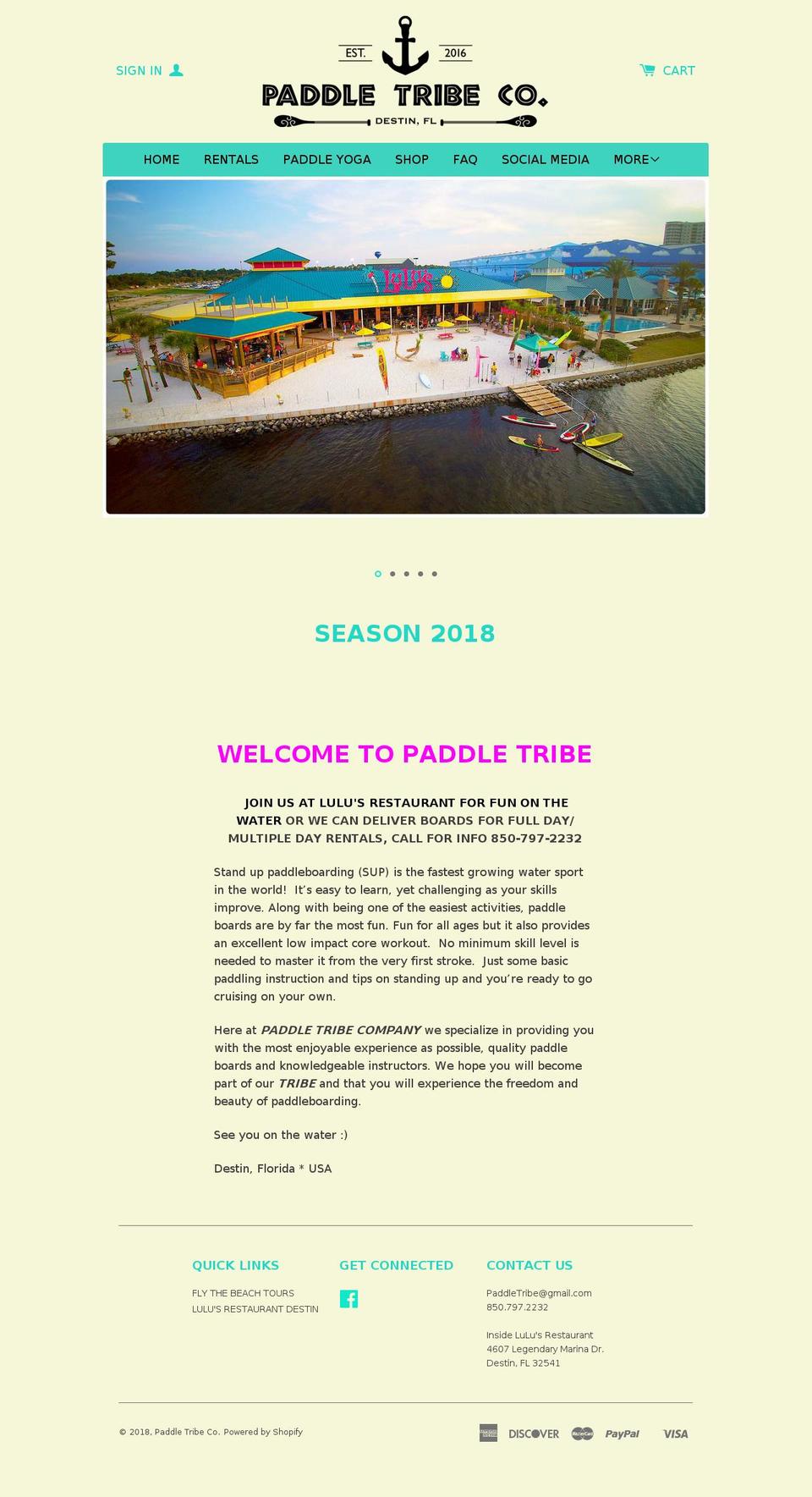 paddletribedestin.com — Shopify storefront screenshot