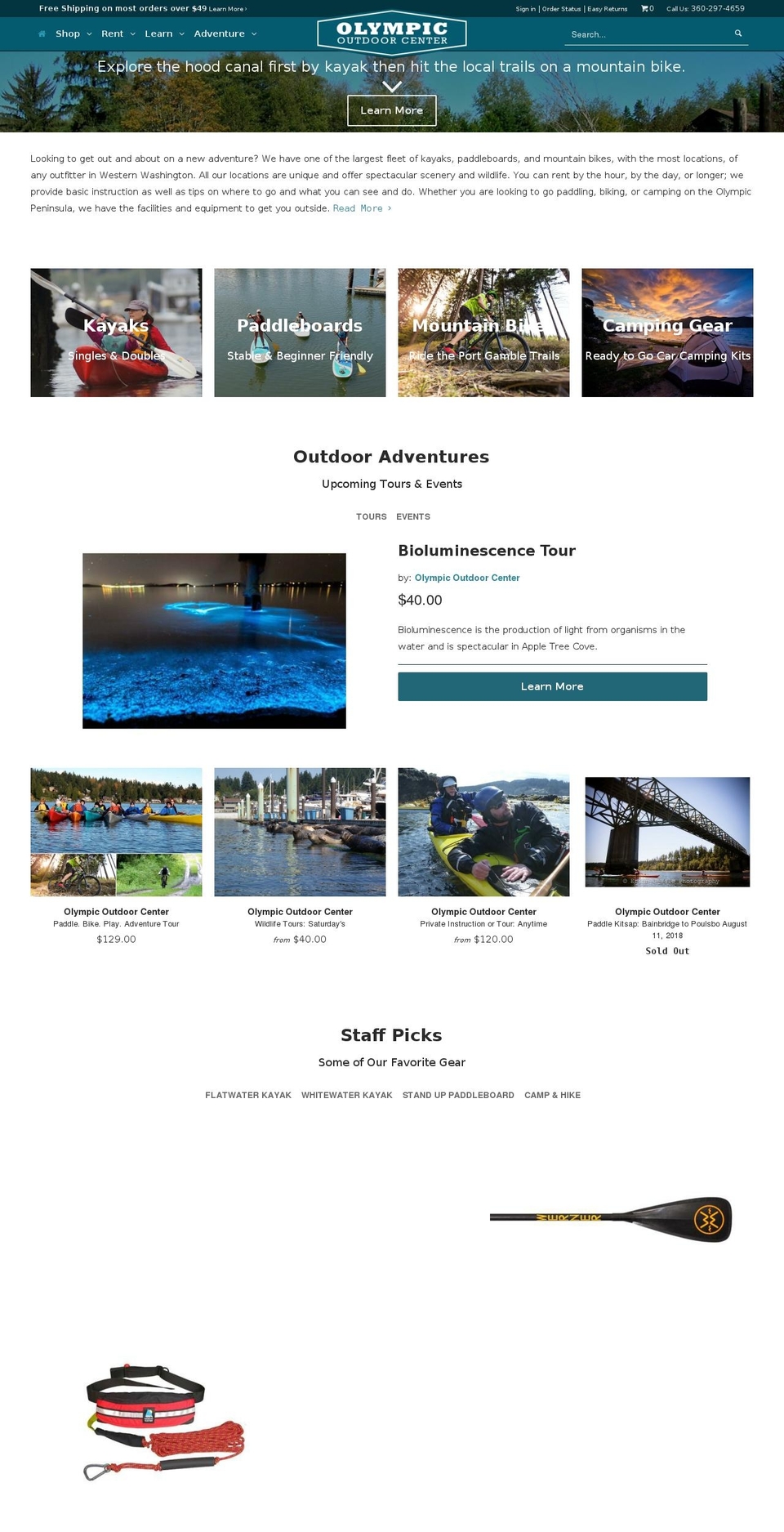 paddlewashington.com shopify website screenshot