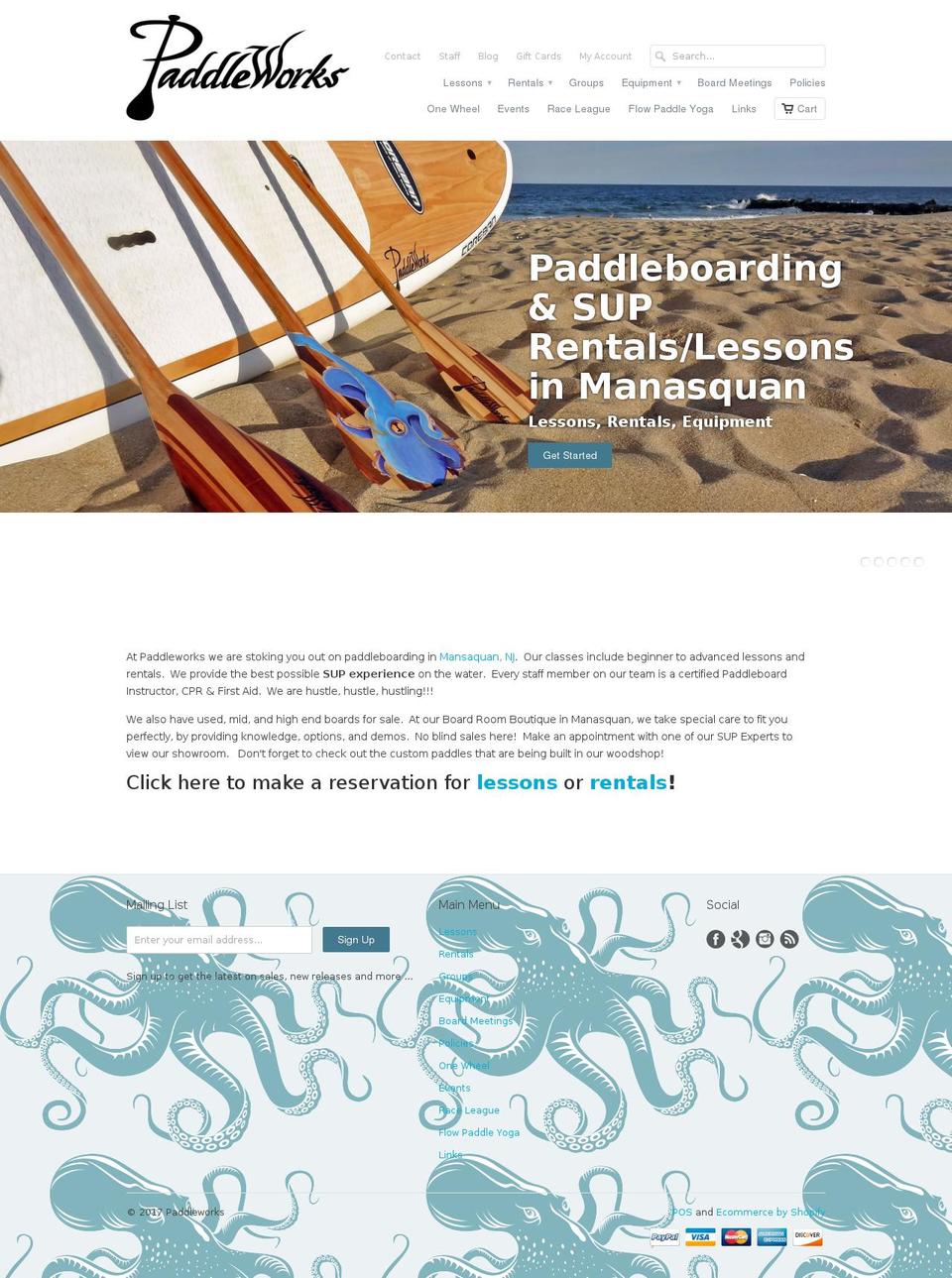 paddleworks.com shopify website screenshot