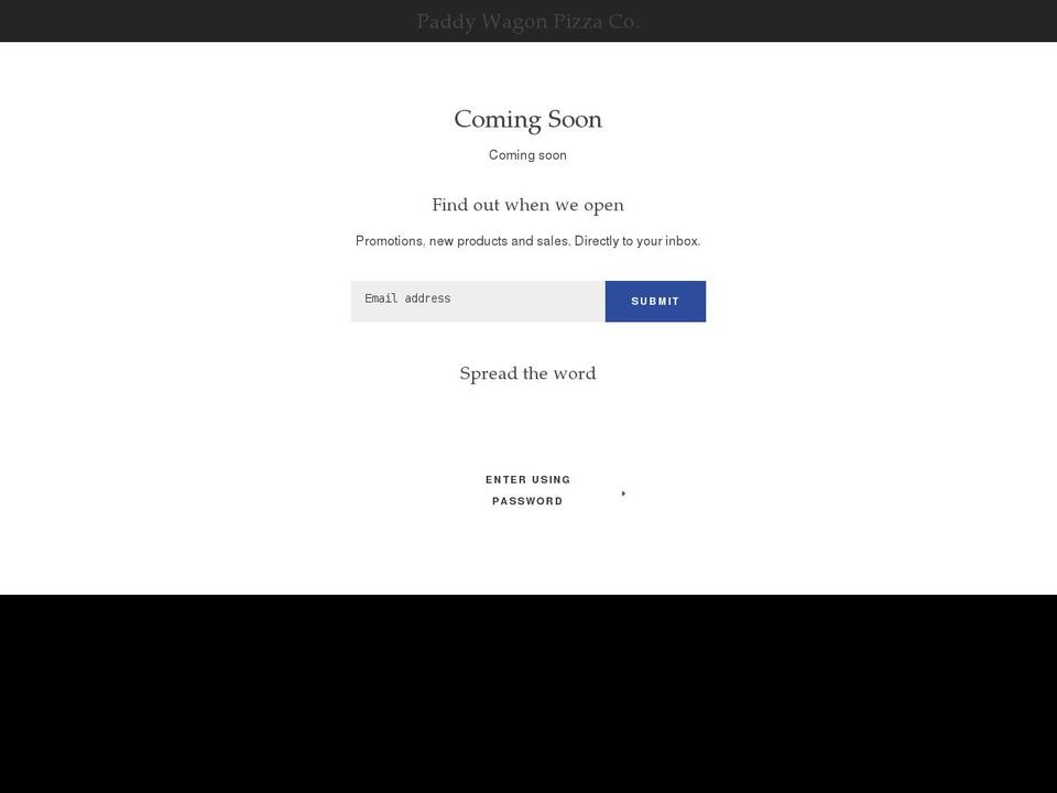 paddywagonpizza.com shopify website screenshot