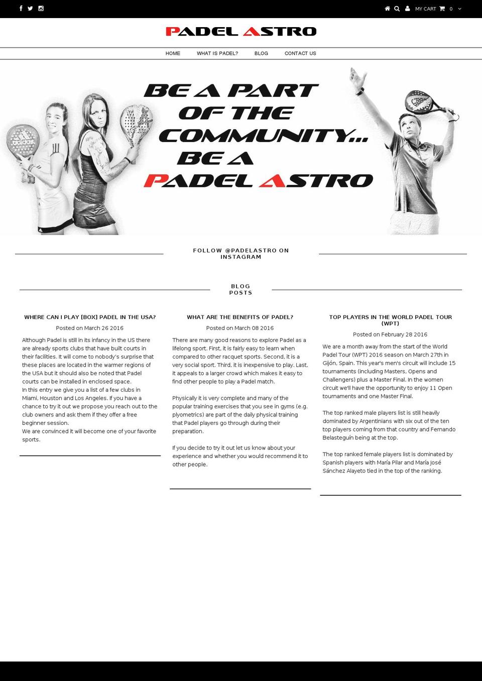 padelastro.com — Shopify storefront screenshot
