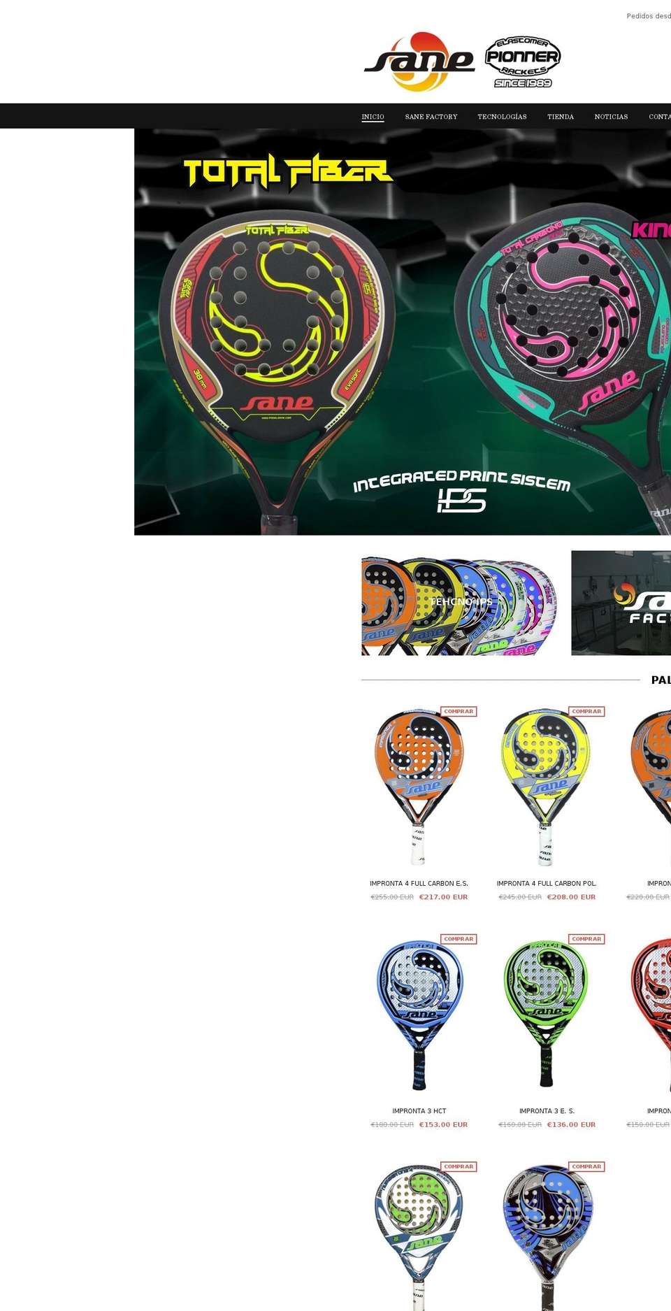 padelsane.com shopify website screenshot