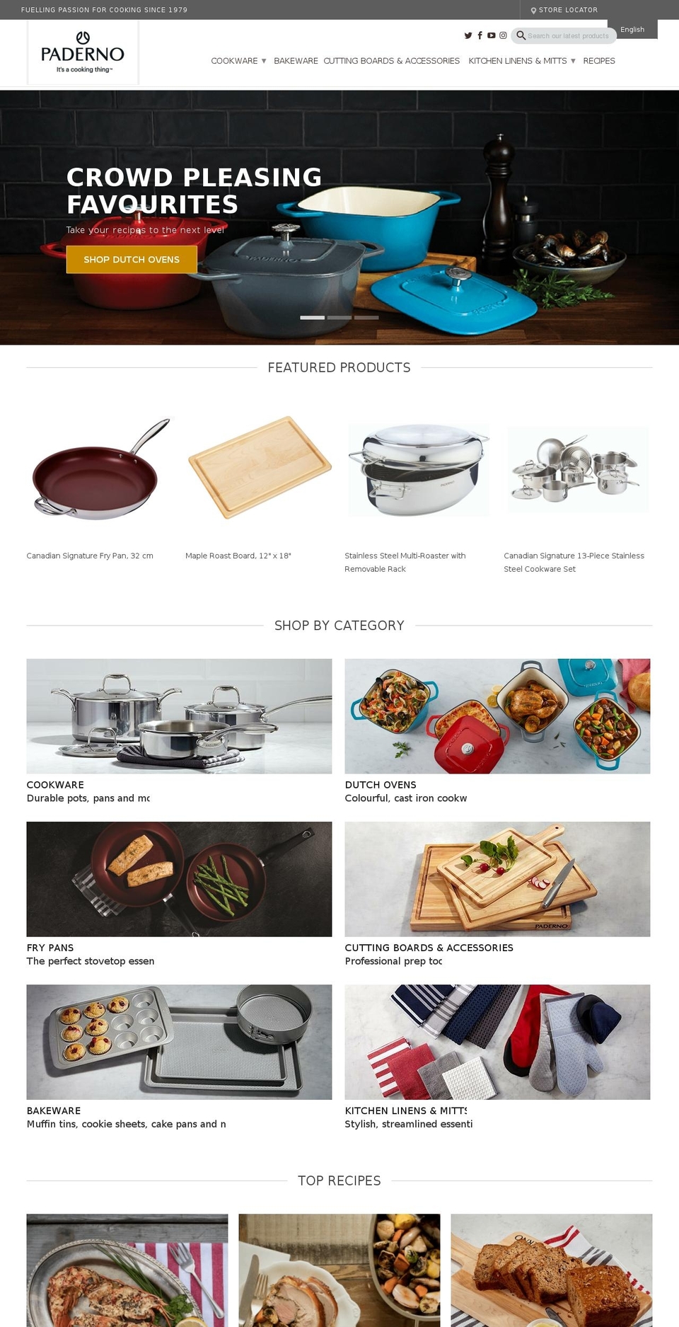 paderno.com shopify website screenshot