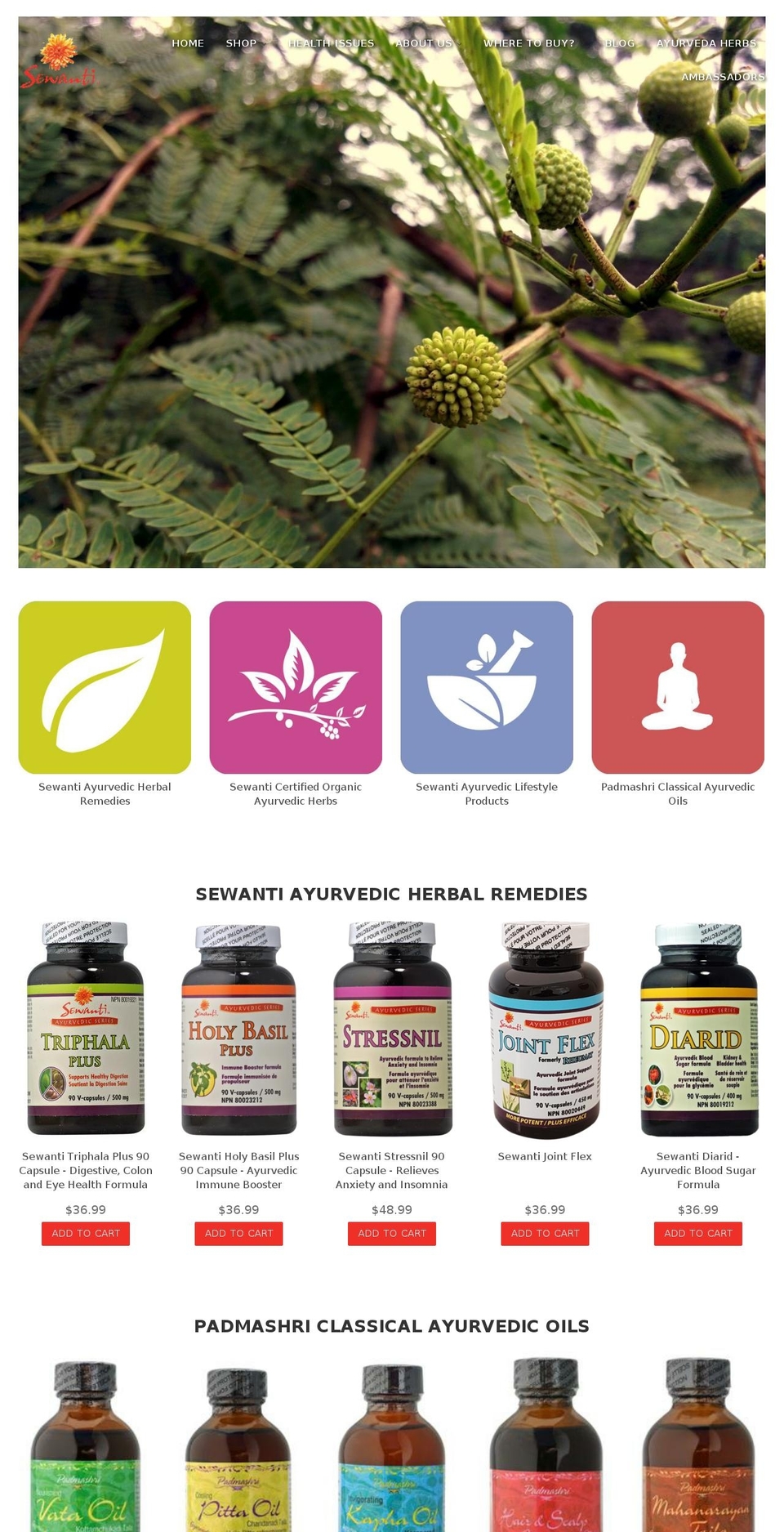 padmashrinaturals.com — Shopify storefront screenshot