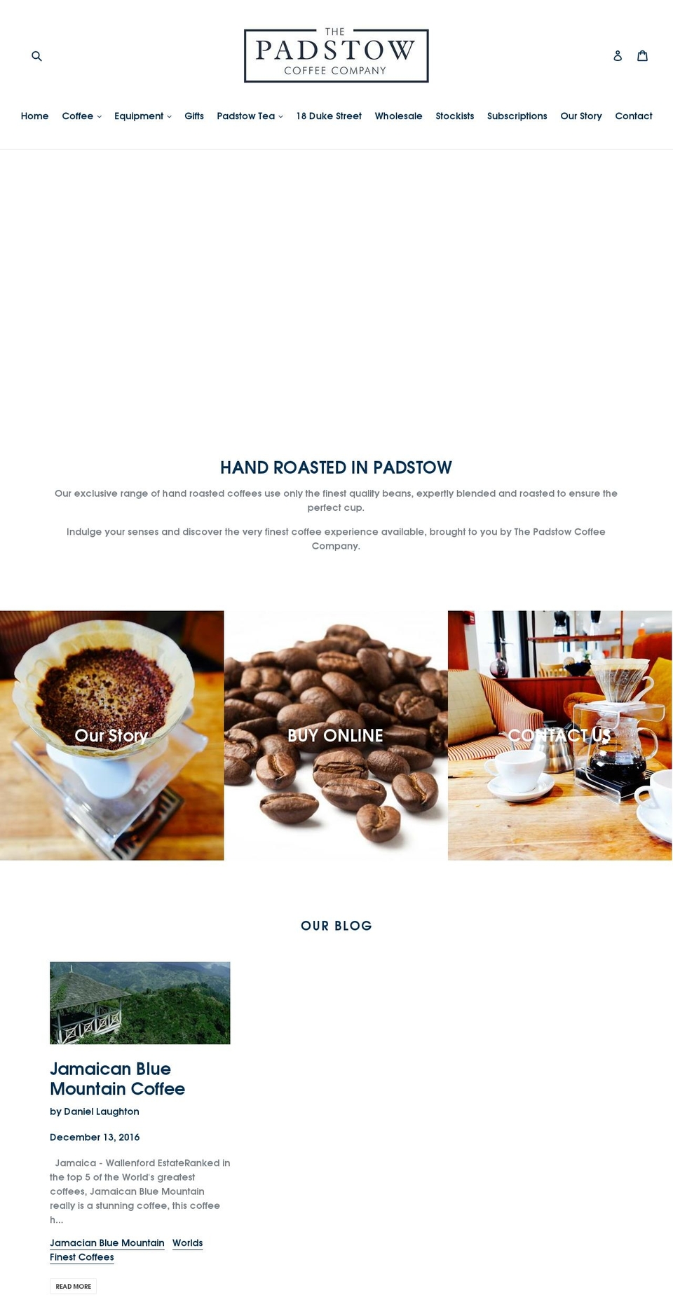 padstowcoffeecompany.com — Shopify storefront screenshot