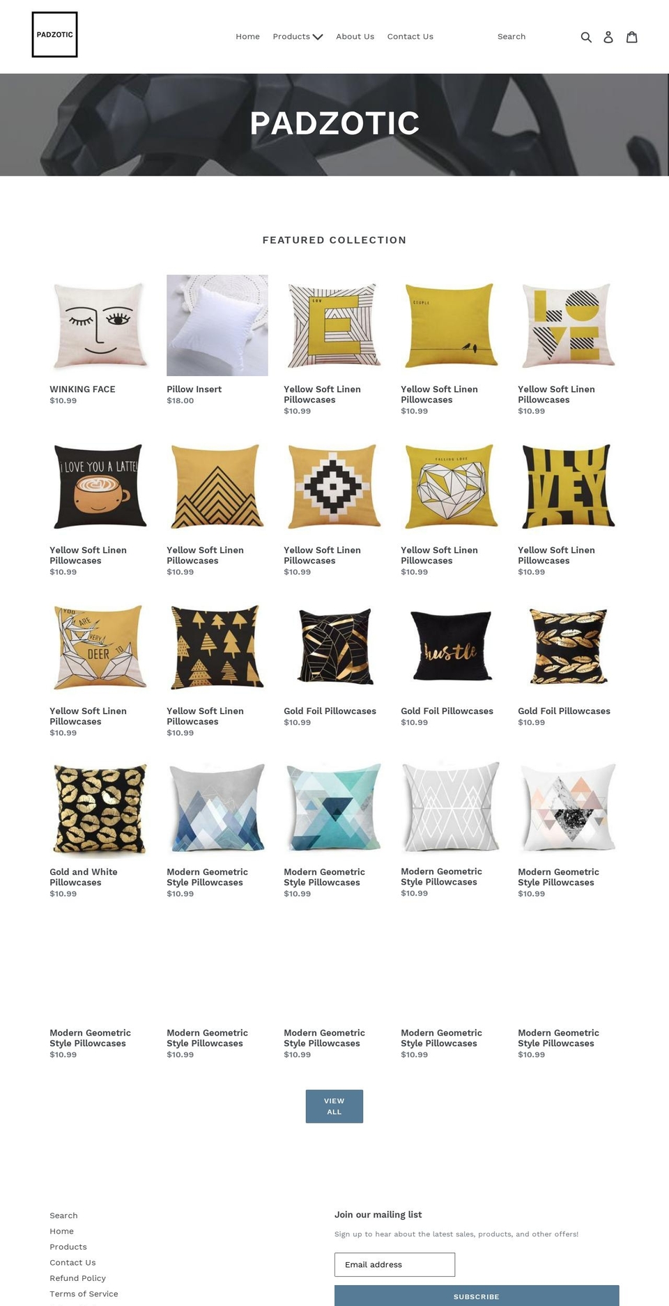 padzotic.com — Shopify storefront screenshot