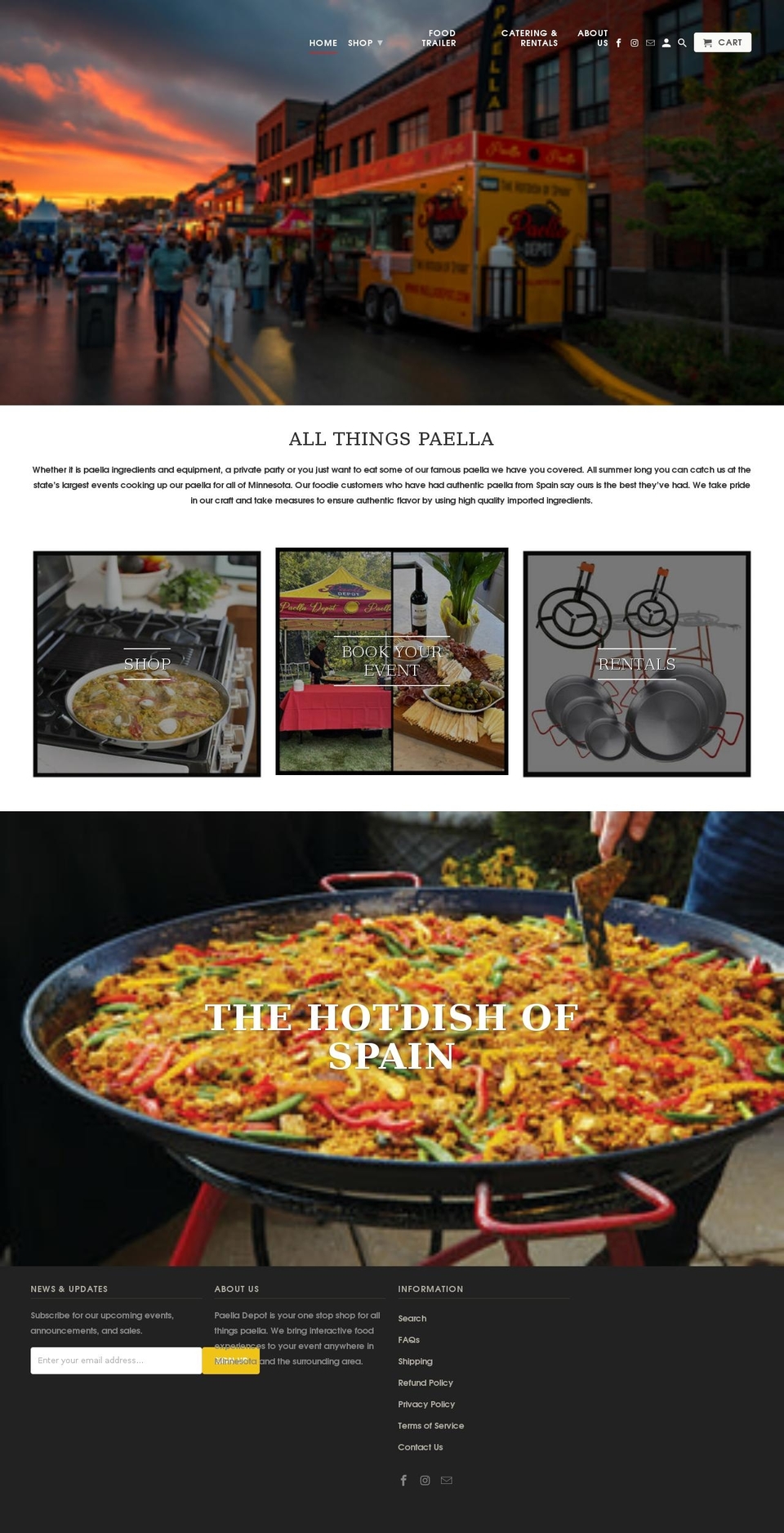 paelladepot.com shopify website screenshot