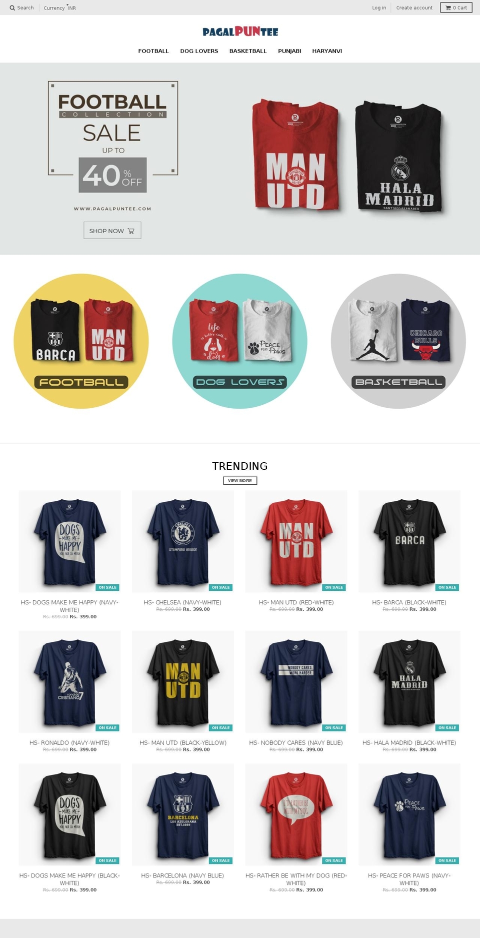 pagalpuntee.com — Shopify storefront screenshot