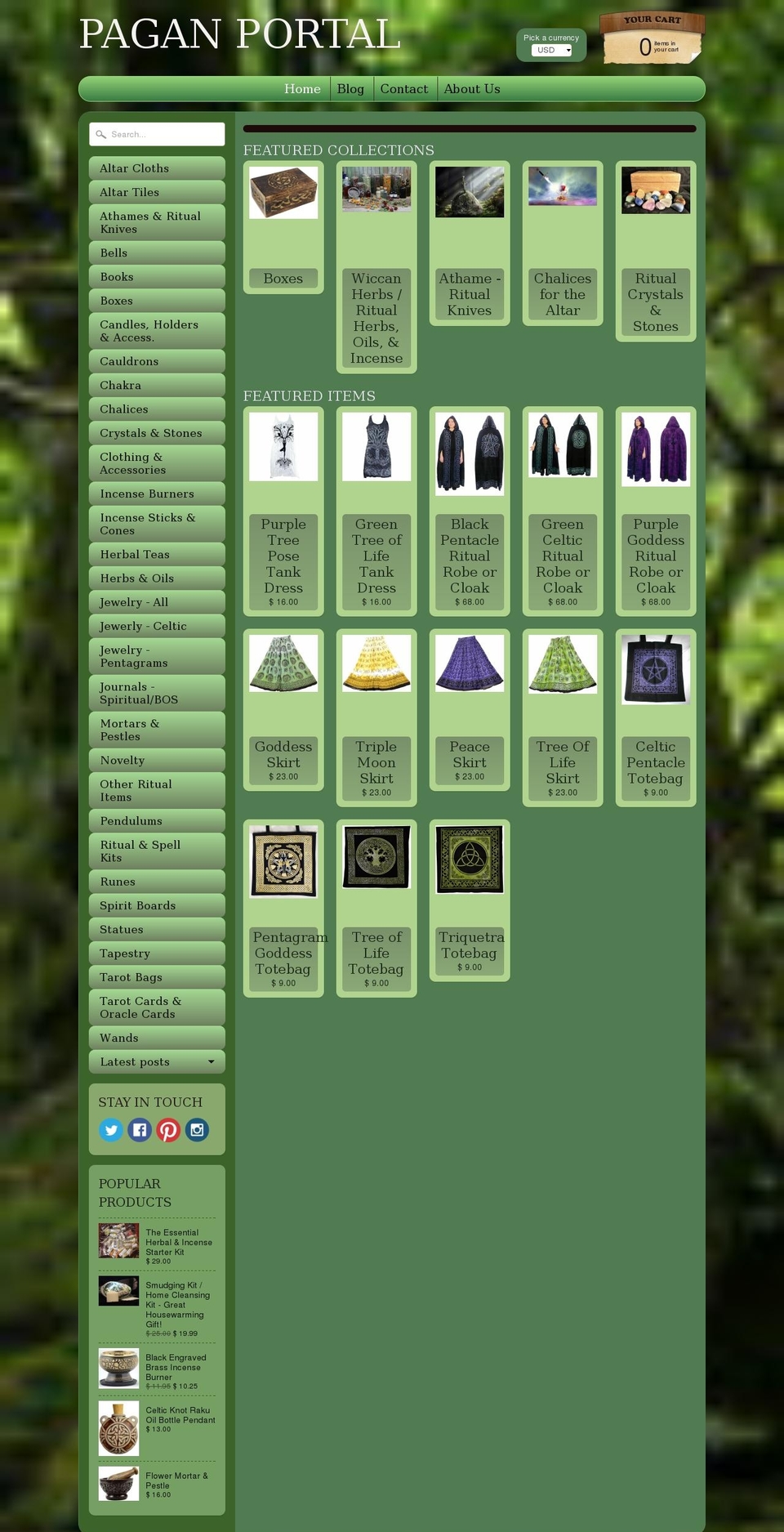 pagan-portal.com shopify website screenshot