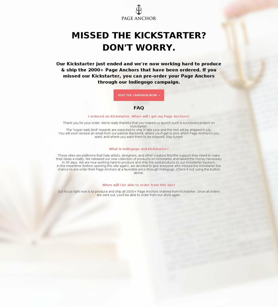 page-anchor.com shopify website screenshot