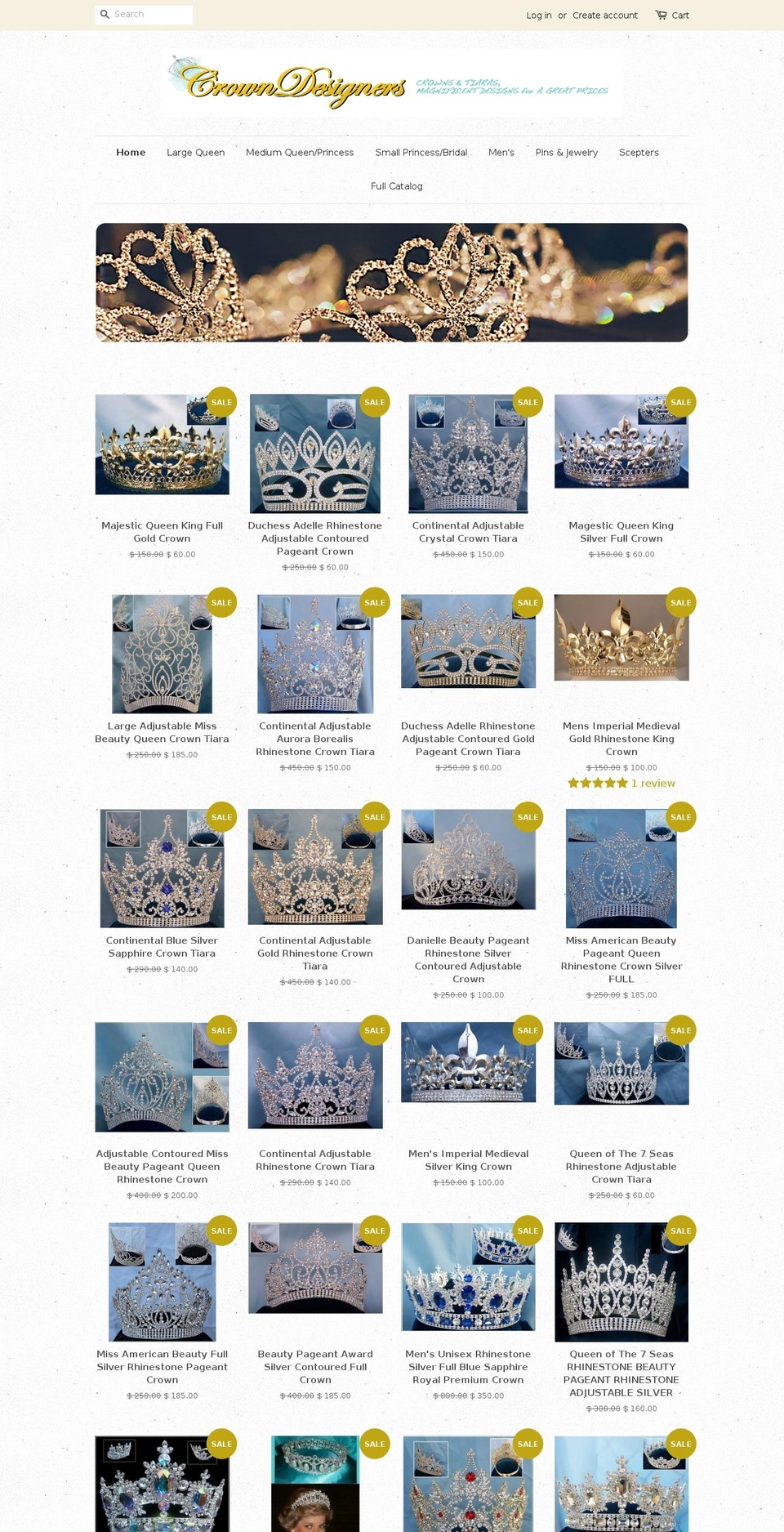 CrownDesigners RS v Shopify theme site example pageant-crowns.com