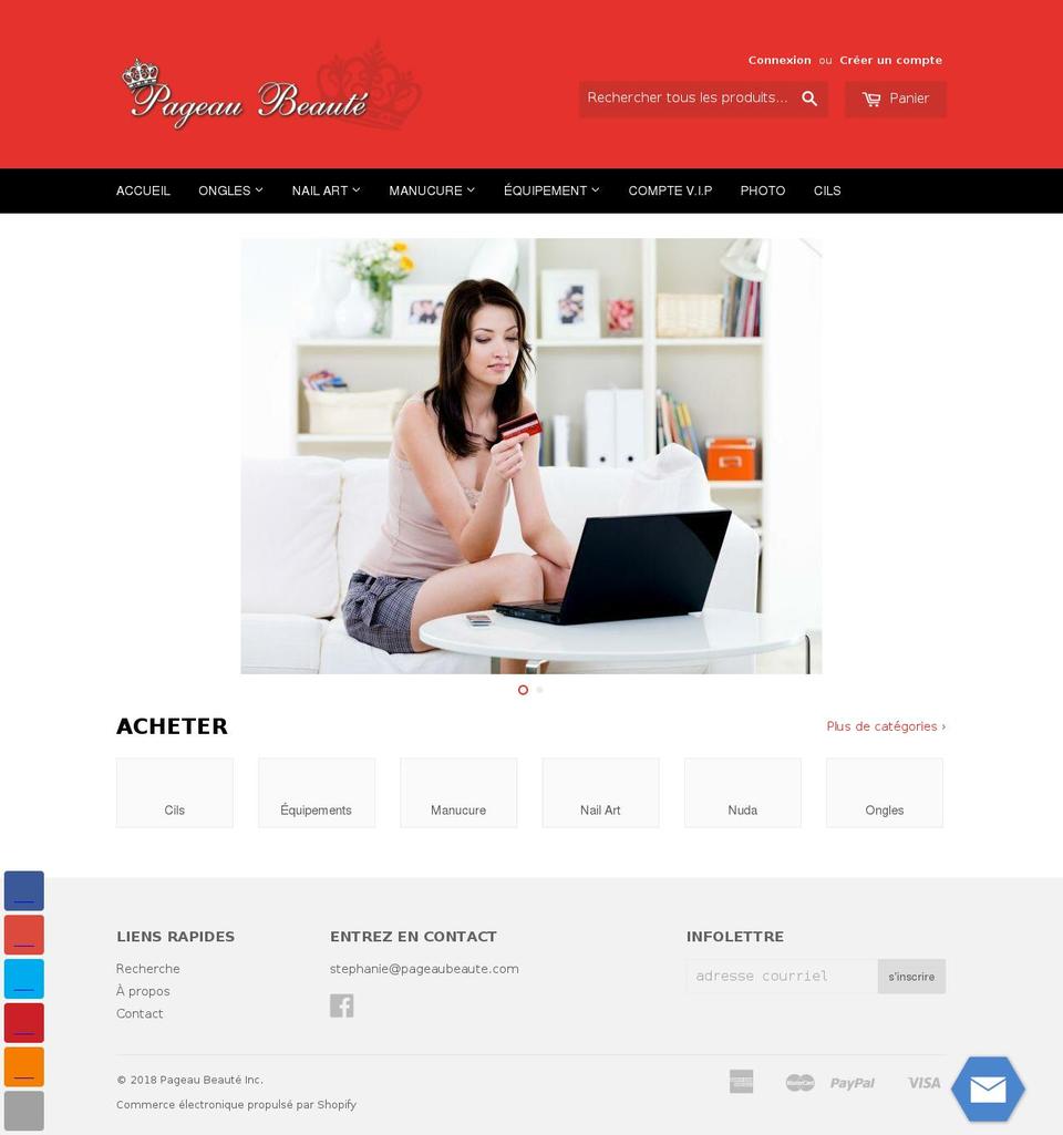 pageaubeaute.com — Shopify storefront screenshot