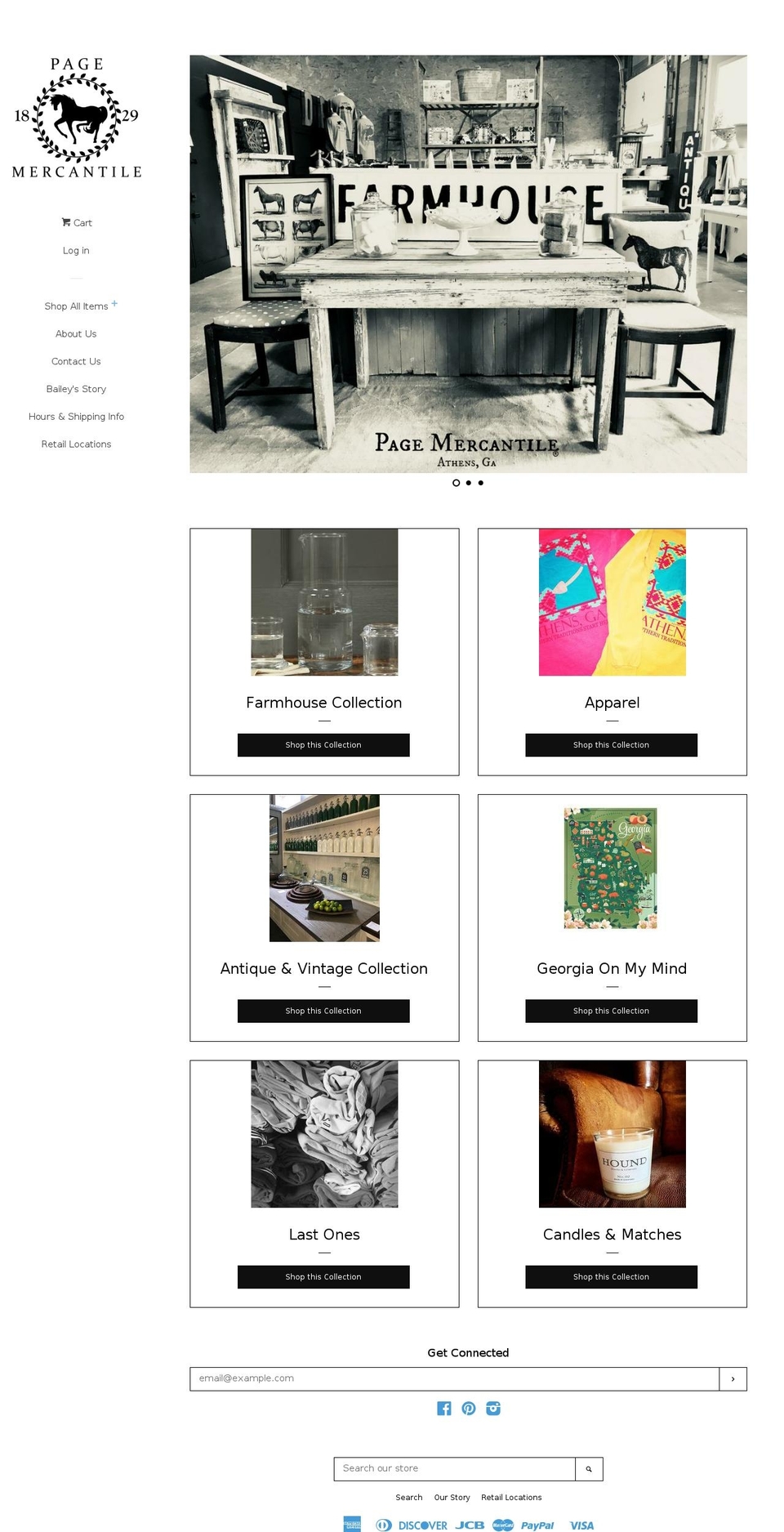 pagemercantile.com shopify website screenshot