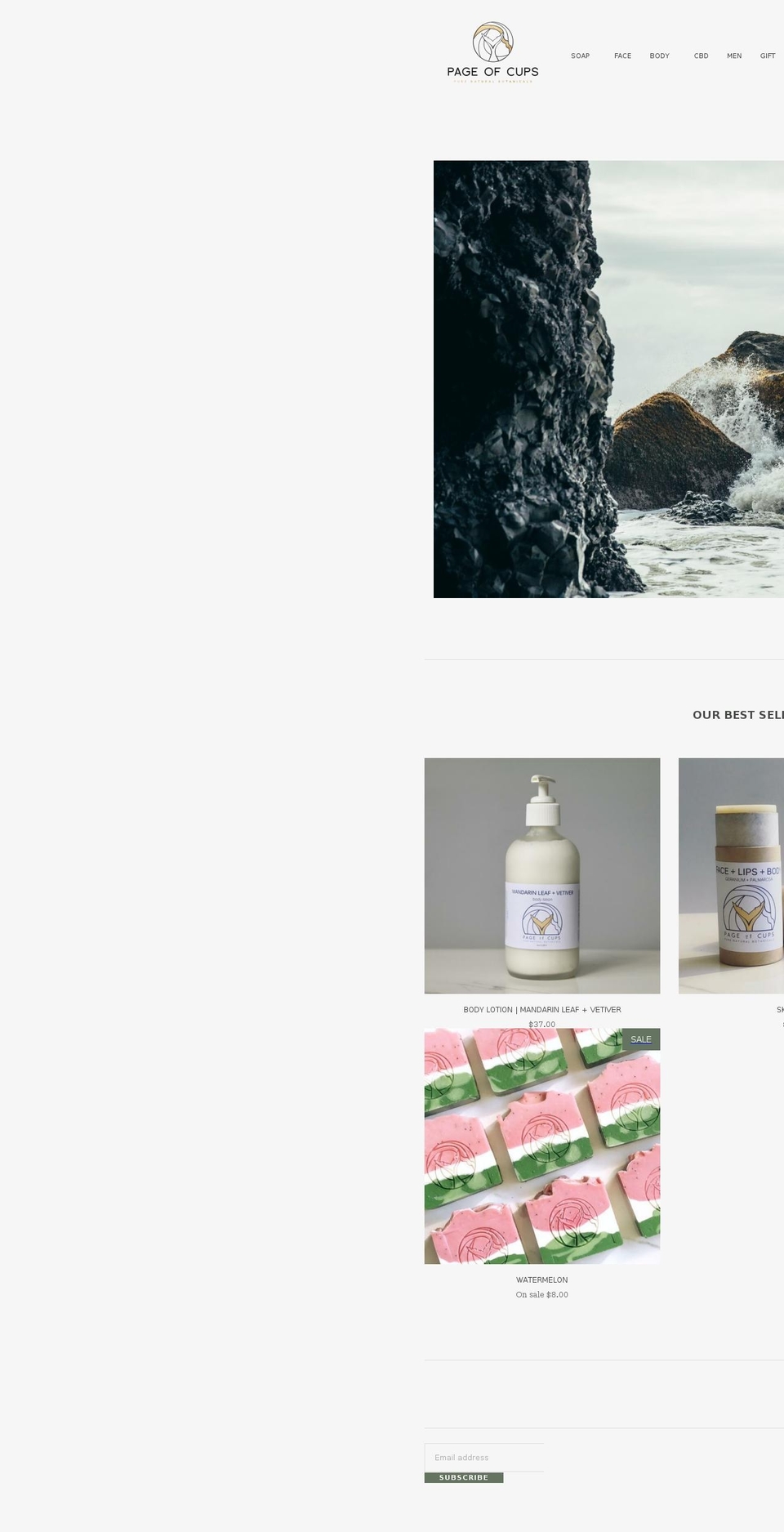 pageofcup.com — Shopify storefront screenshot