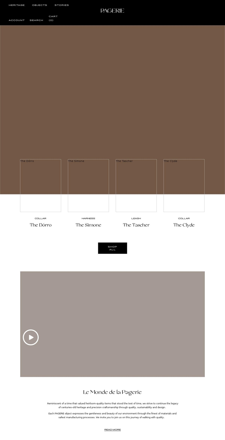 pagerie.com shopify website screenshot