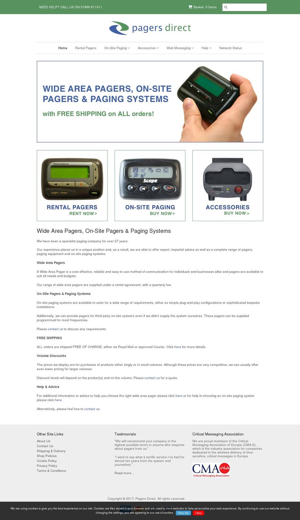 pagers.co.uk shopify website screenshot