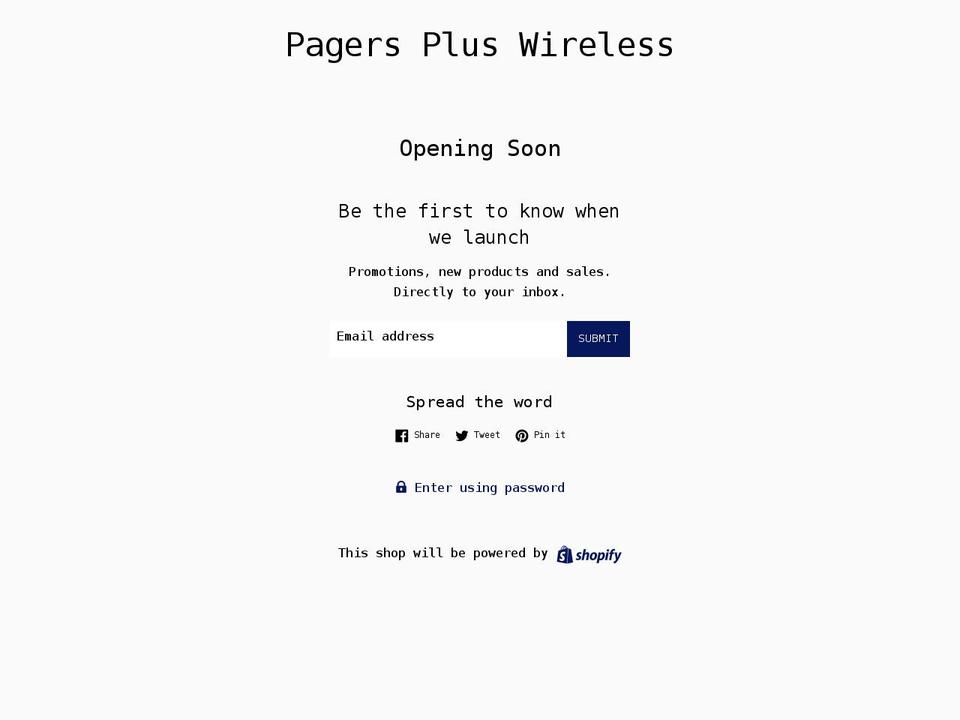pagerspluswireless.com — Shopify storefront screenshot