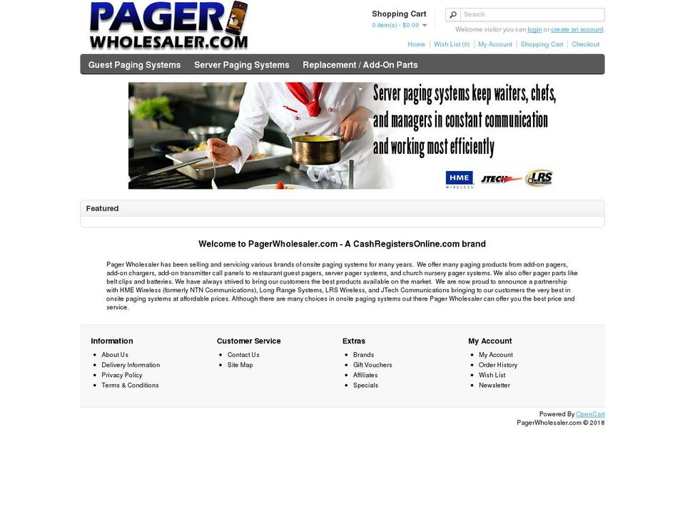 pagerwholesaler.com shopify website screenshot