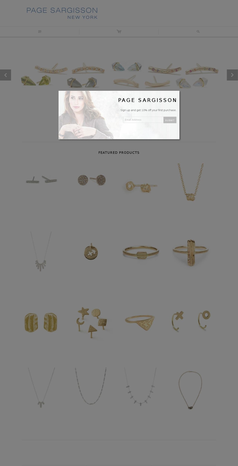 pagesargisson.com shopify website screenshot