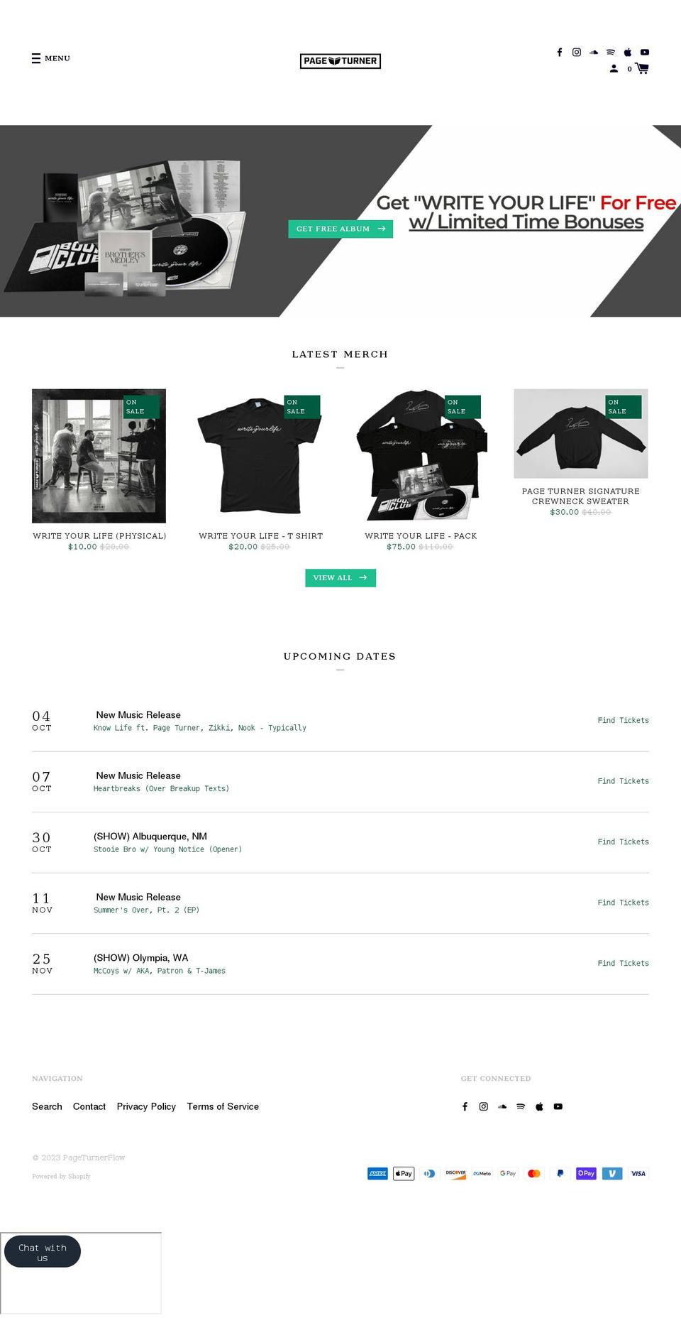 pageturnerflow.myshopify.com shopify website screenshot