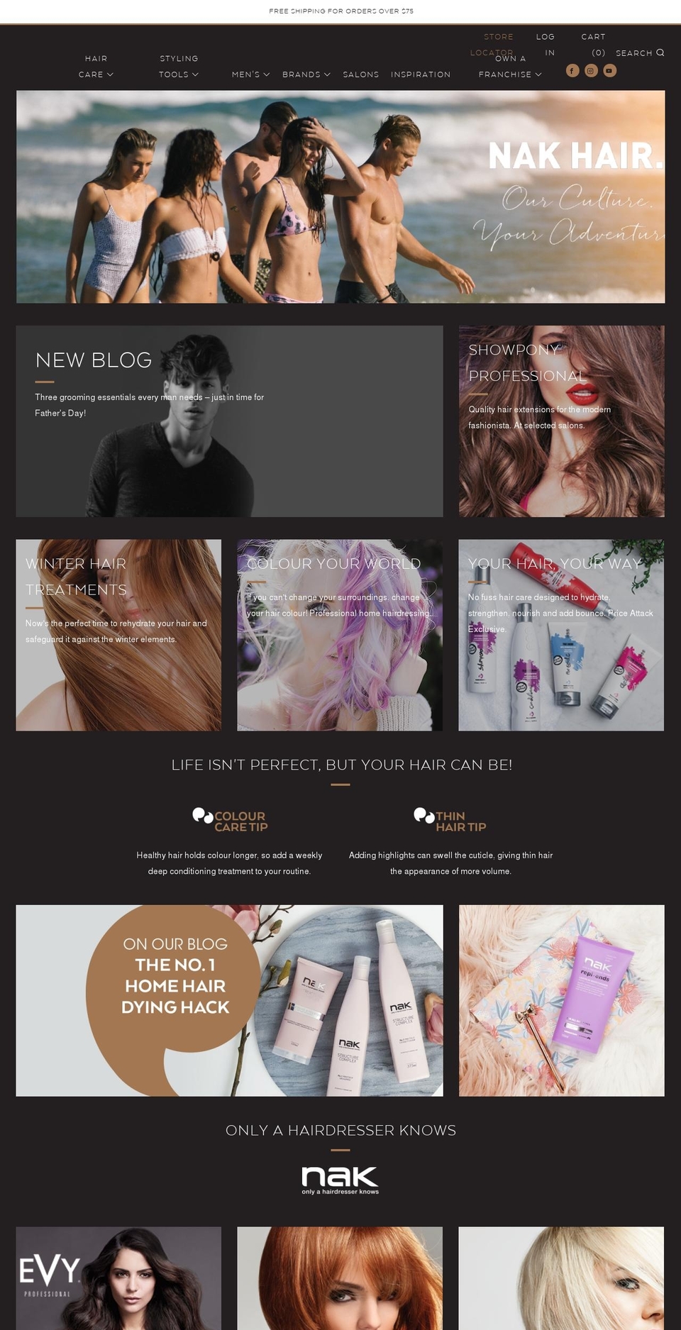 pahairandbeauty.com.au shopify website screenshot