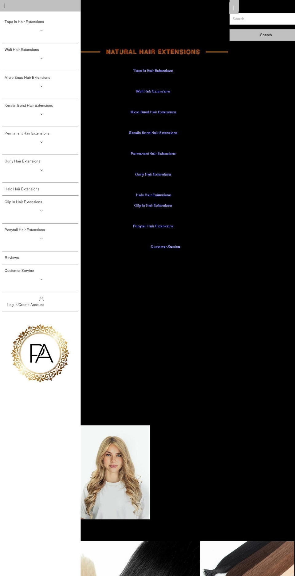 pahairextensions.com shopify website screenshot
